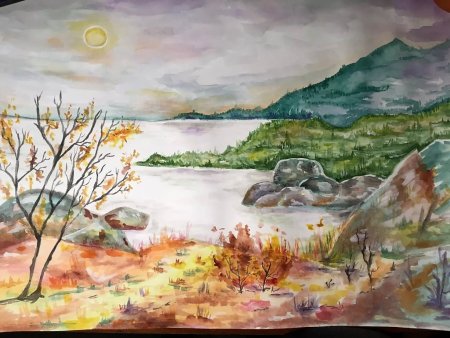 Рисунок Крыма пейзаж для начинающих