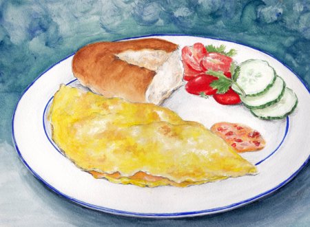 Яичница акварелью