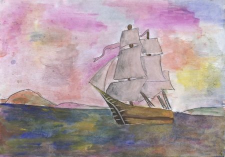 Иллюстрация к стихотворению Парус Лермонтова