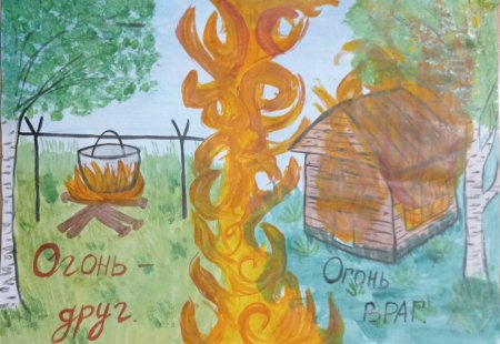 Плакат огонь друг огонь враг