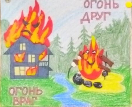 Огонь-друг огонь-враг рисунки в школу