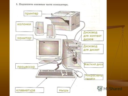 Схема основные устройства компьютера Информатика