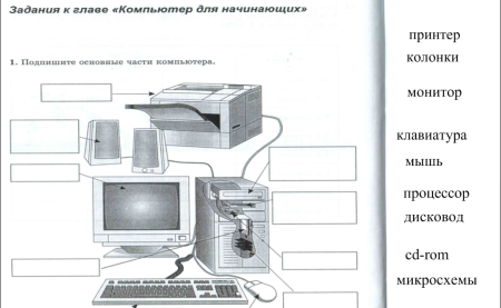 Устройства компьютера задания