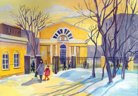 Городской пейзаж карандашом