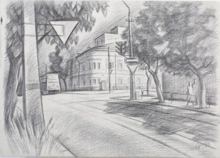 Набросок городского пейзажа легкий