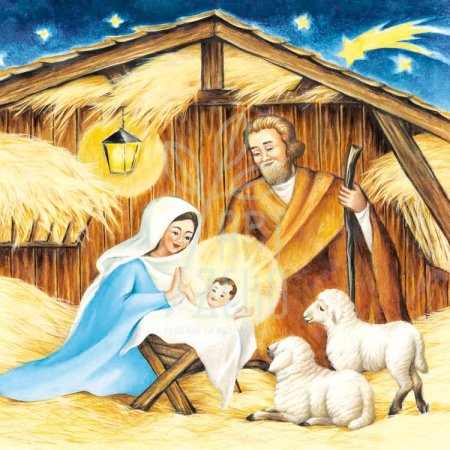 Раскраска Мария и Иосиф рождение Христа