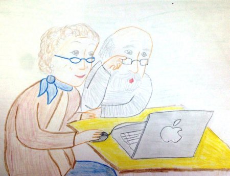 Бабушка и дедушка рисунок