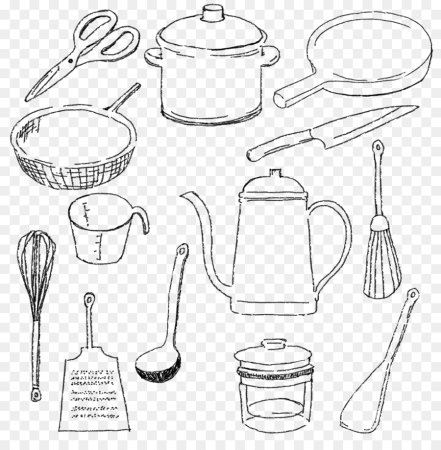 Раскраска кухонная посуда