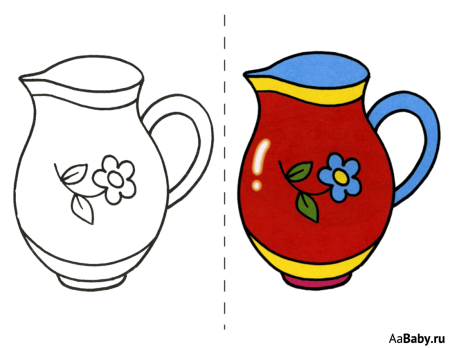 Кувшин раскраска для детей