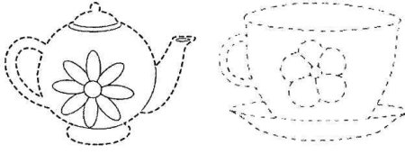 Штриховка по теме посуда для дошкольников