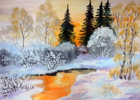 Рисунок на тему зимняя палитра