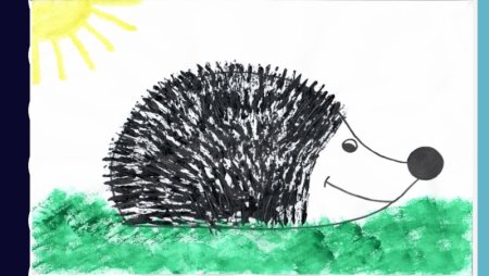 Рисование Ёжика в средней группе