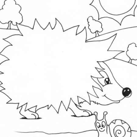 Раскраска Ежик для детей 2-3 лет
