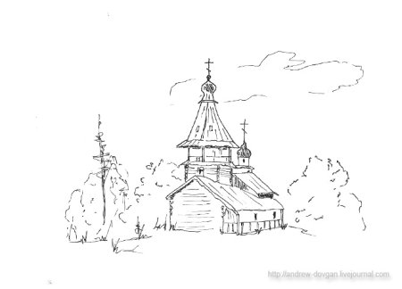 Деревянная Церковь раскраска