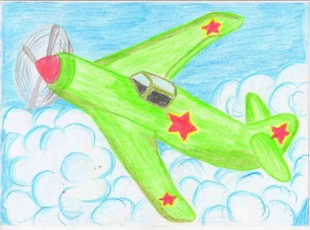 Рисование военный самолет в старшей группе