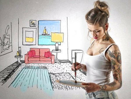 Девушка дизайнер интерьера