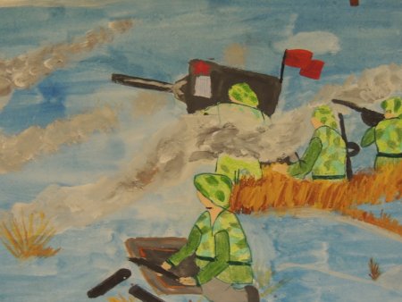 Детские рисунки на тему битва под Москвой