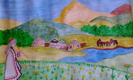 Казахстан рисунок