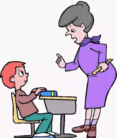 Учитель ругает школьника