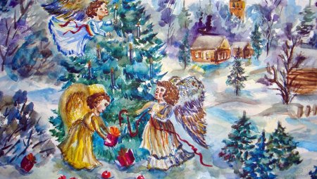 Рисунок на тему Рождество