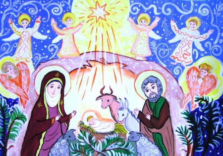 Рисунок на тему Рождество