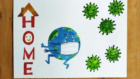 Детский рисунок против коронавируса