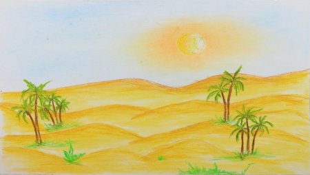 Рисунок на тему пустыня (49 фото)