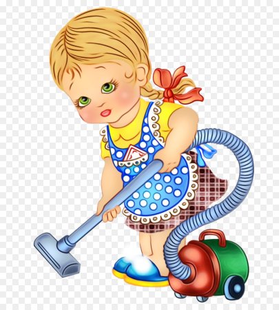 Ребенок пылесосит