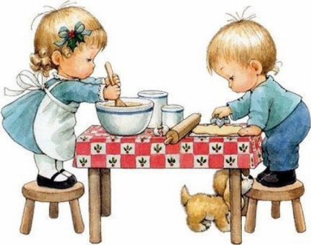 Мамины помощники иллюстрация