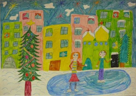 Рисование праздник в городе