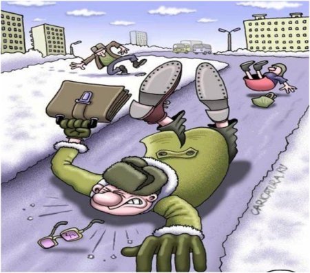 Рисунок на тему осторожно гололед
