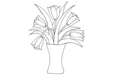 Раскраска цветы в вазе