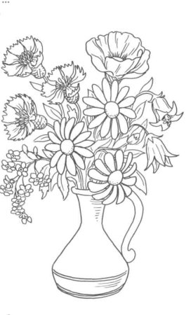 Букет цветов рисунок эскиз