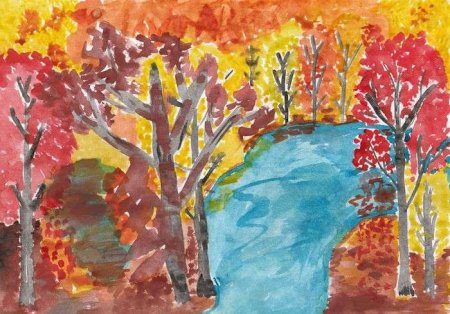 Поздняя осень рисование для дошкольников