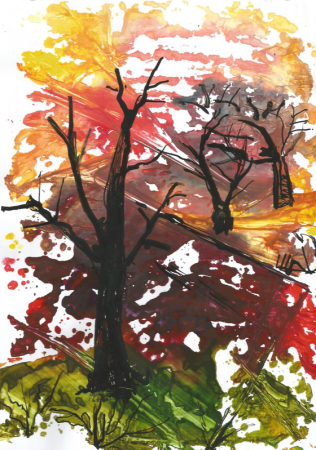 Рисование поздняя осень