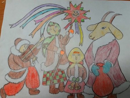 Рисунок на тему Святки колядки