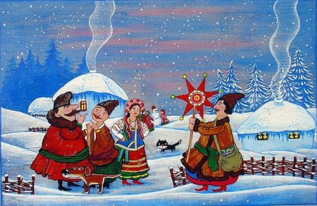 Ночь перед Рождеством иллюстрации Коляда