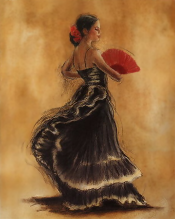 Девушка испанка танцовщица фламенко