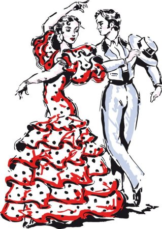 Испанские танцоры рисунок