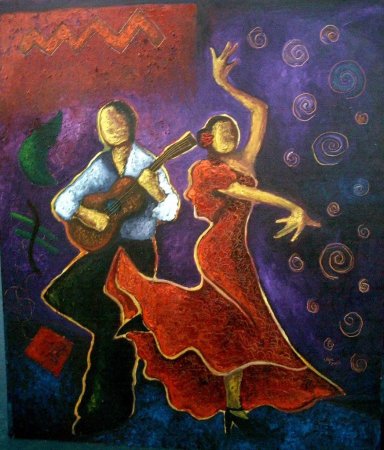 Танцовщица фламенко и гитарист