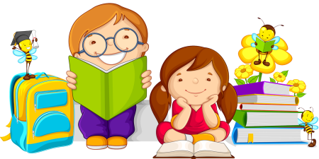 Дети с книжками мультяшка