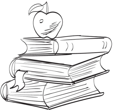 Раскраска учебники и книжки