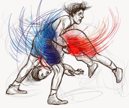 Борьба рисование