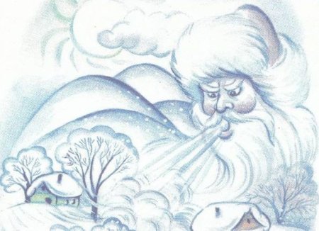 Дед Мороз дует ветер