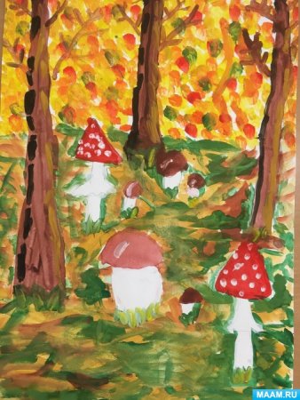 Рисование осень подготовительная группа