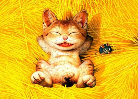 Кошки японского художника Макото Мурамацу