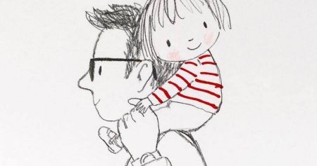 Девочка на шее у папы