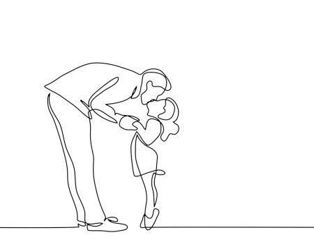 Рисунок папа с дочкой карандашом