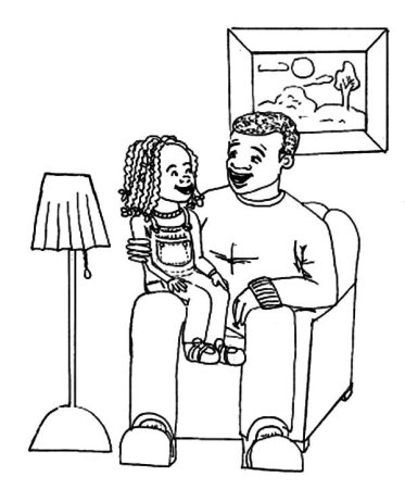 Раскраска папа и дочка