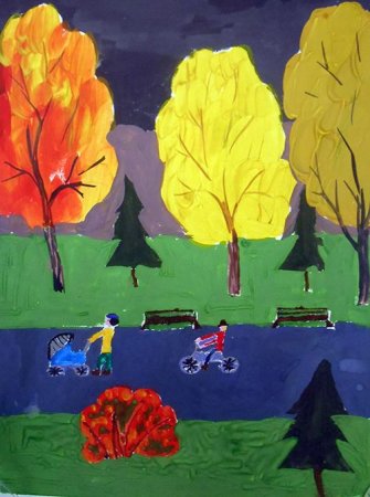 Прощание с осенью рисование